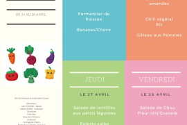 Menus du 24 au 28 avril
