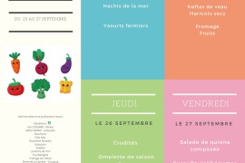 Menus du 23 au 27 septembre