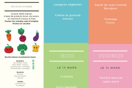 Menus du 10 au 14 mars 25